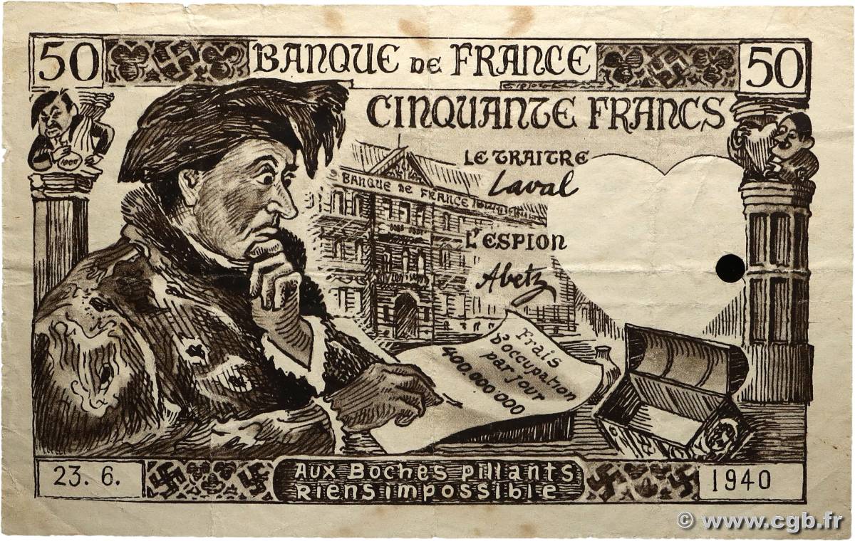 50 Francs JACQUES CŒUR FRANCE 1940 F.19.00 TTB