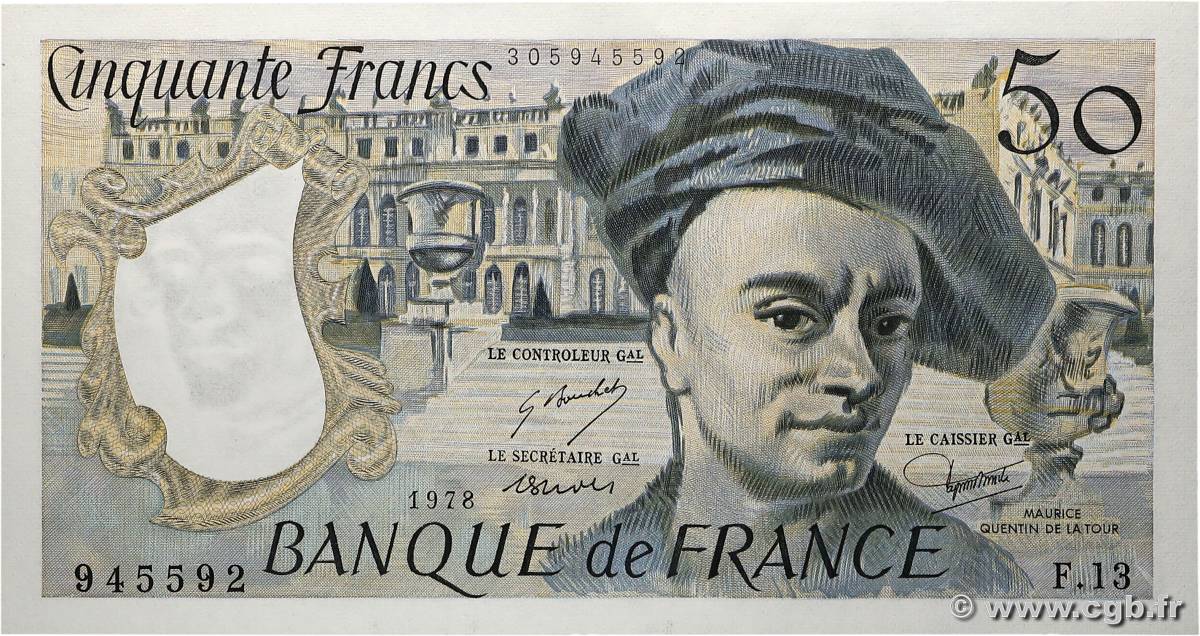 50 Francs QUENTIN DE LA TOUR FRANCE  1978 F.67.03 pr.NEUF