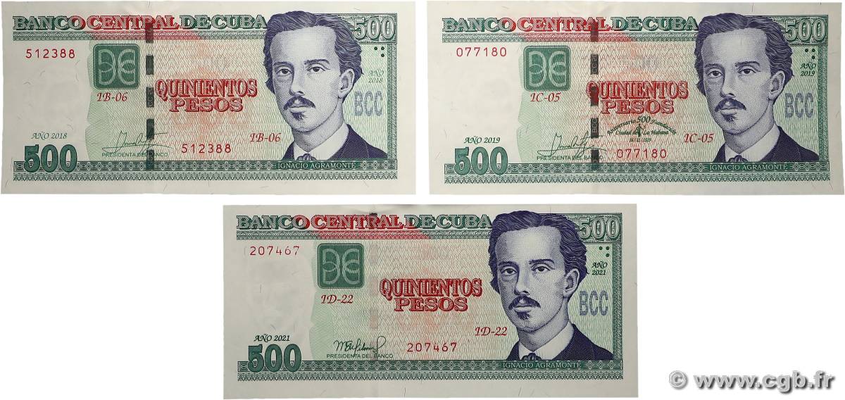 500 Pesos Lot CUBA 2018 P.131 UNC-