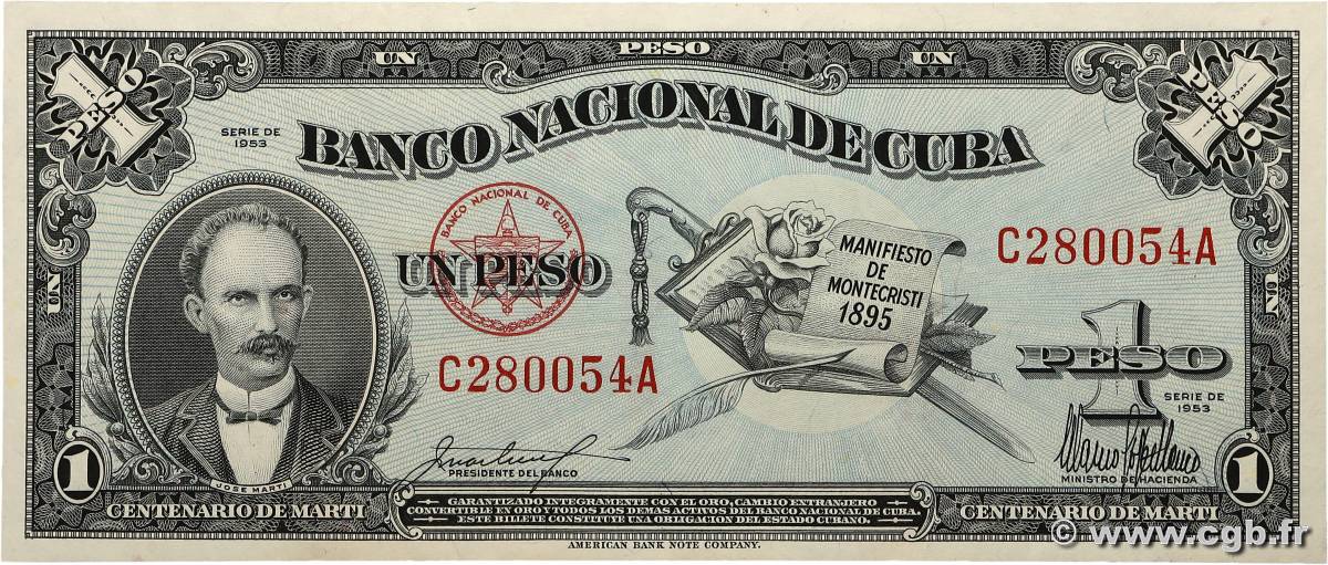 1 Peso Commémoratif CUBA  1953 P.086a SUP