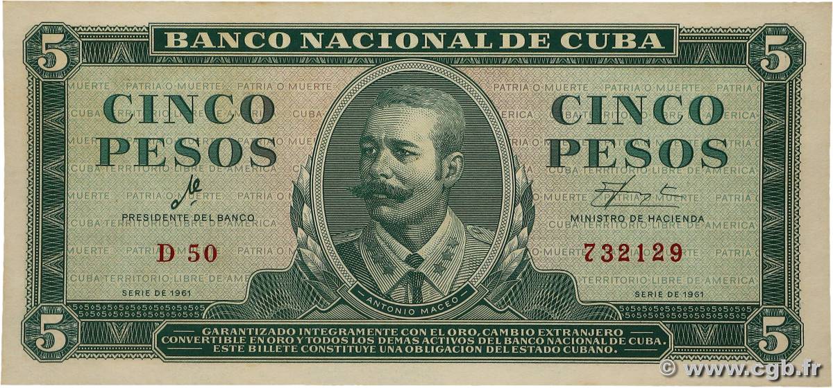 5 Pesos KUBA 1961 P.095a fST+