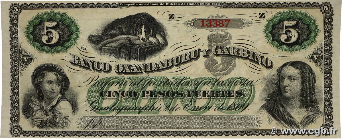 5 Pesos Fuertes Non émis ARGENTINE  1869 PS.1792r NEUF