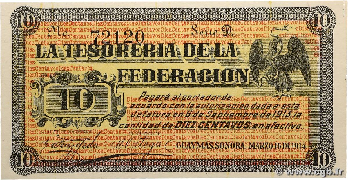 10 Centavos MEXIQUE Guaymas 1914 PS.1058 NEUF