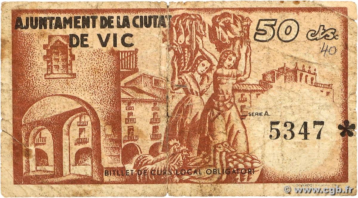50 Centims ESPAGNE Vic 1937 E.- B+