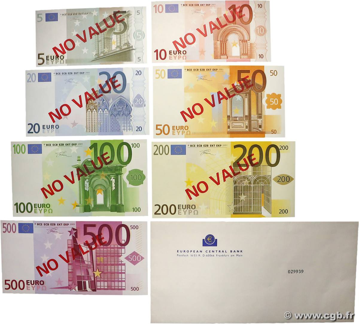 Série 5 à 500 Euros Échantillon EUROPA 2001 P.- UNC-