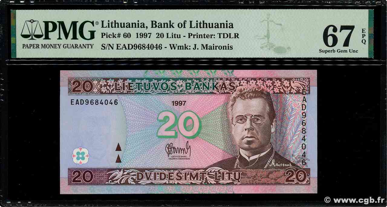 20 Litu LITUANIA 1997 P.60 FDC