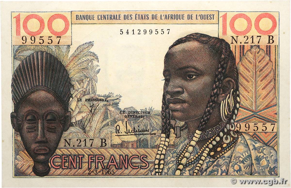 100 Francs ÉTATS DE L AFRIQUE DE L OUEST  1965 P.201Be pr.NEUF