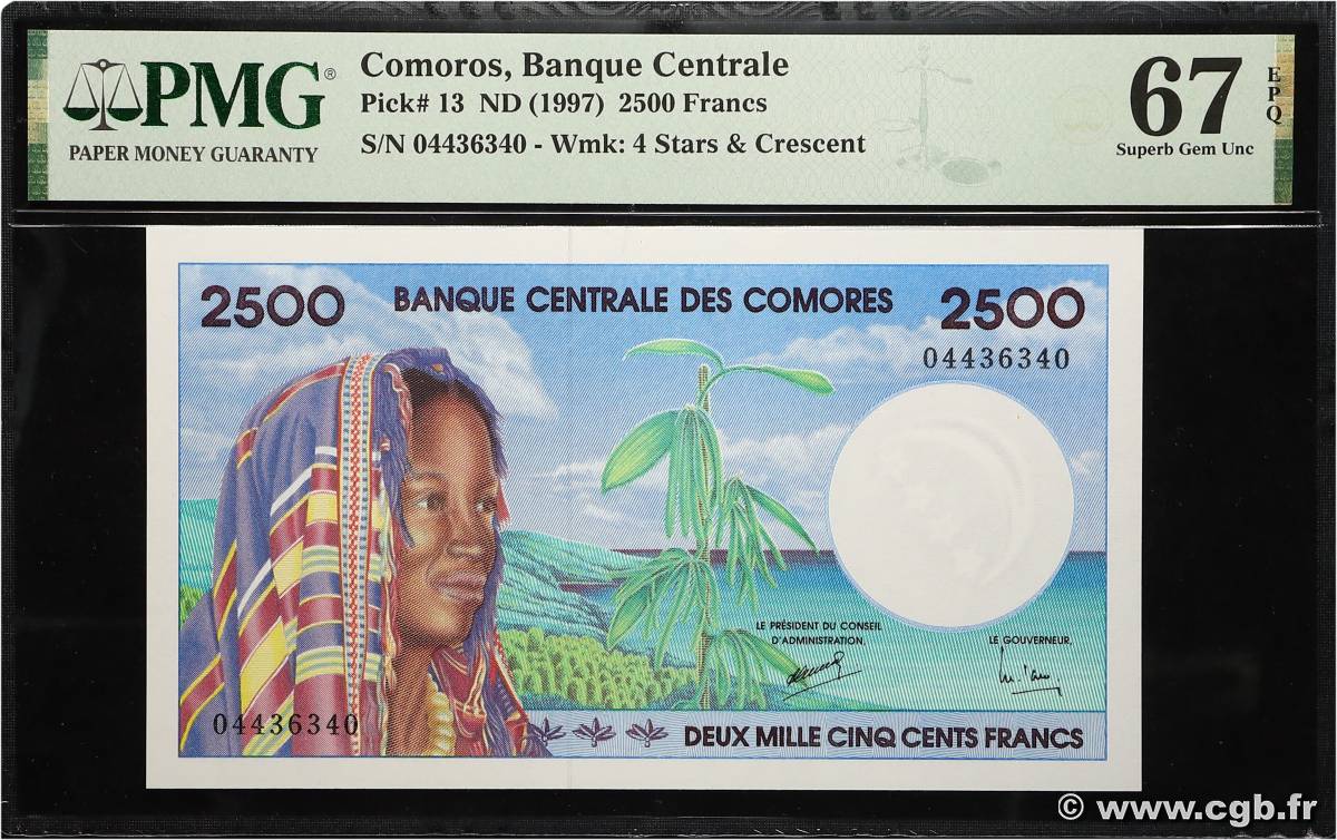 2500 Francs COMORES 1997 P.13 NEUF
