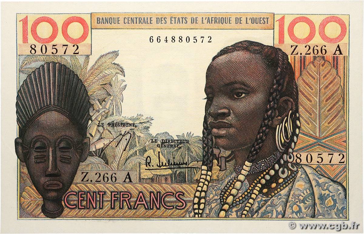 100 Francs WEST AFRICAN STATES  1965 P.101Ag UNC-