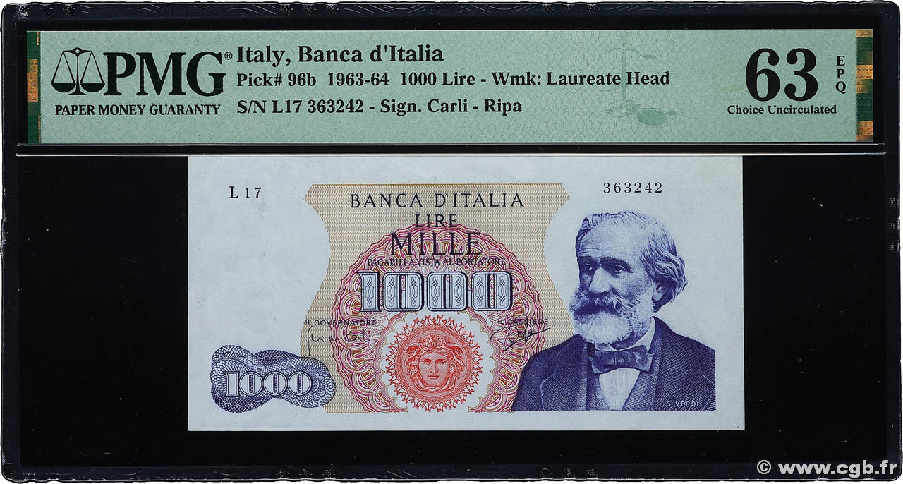 1000 Lire ITALIE 1963 P.096b pr.NEUF
