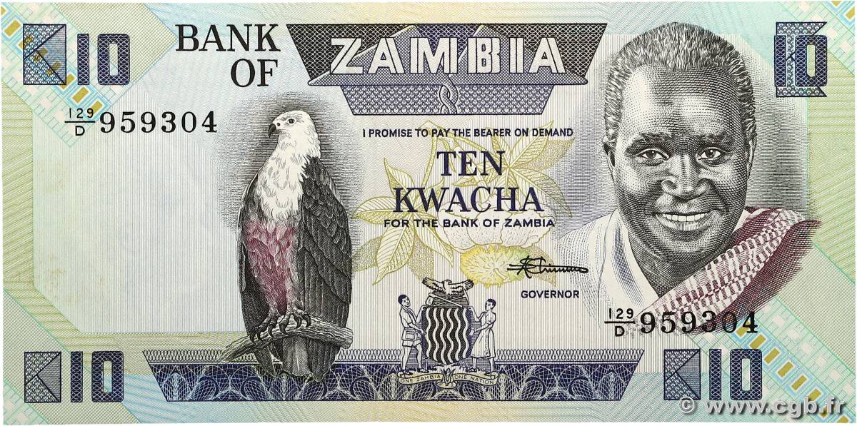 10 Kwacha ZAMBIE 1980 P.26e pr.NEUF