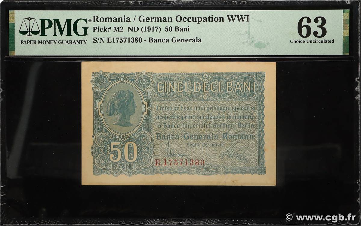 50 Bani ROUMANIE  1917 P.M02 pr.NEUF