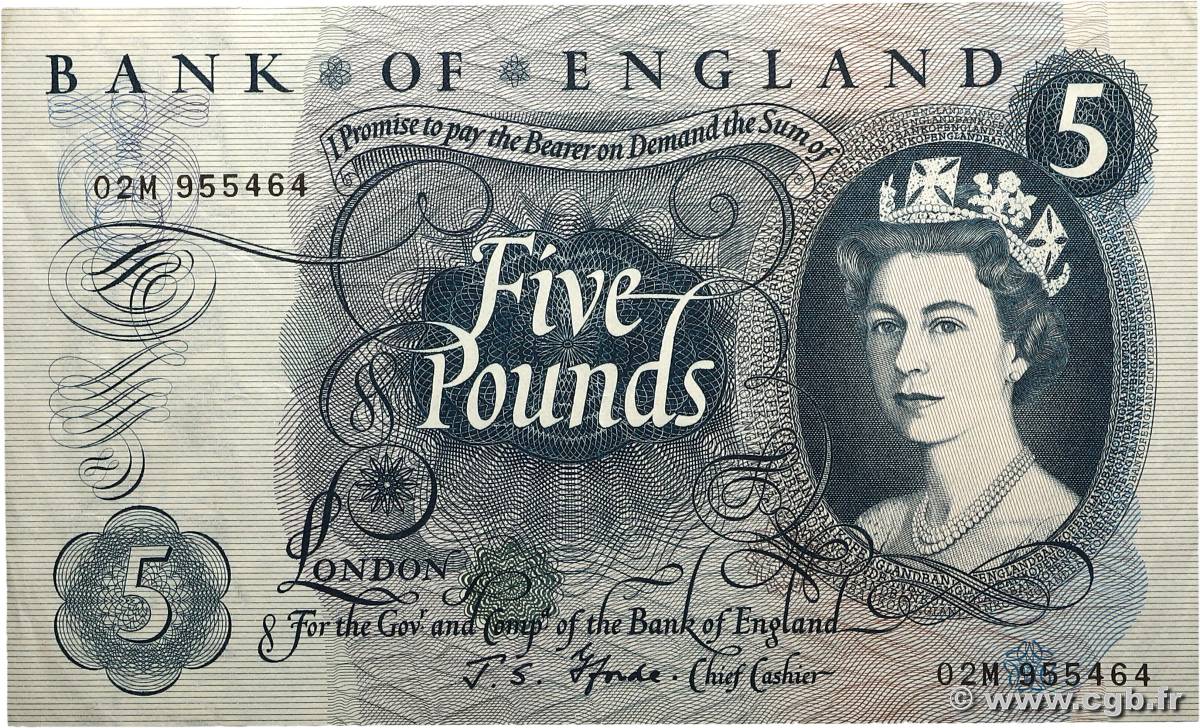 5 Pounds ANGLETERRE 1966 P.375b TTB+