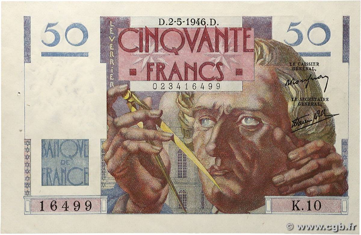 50 Francs LE VERRIER FRANCE 1946 F.20.03 AU