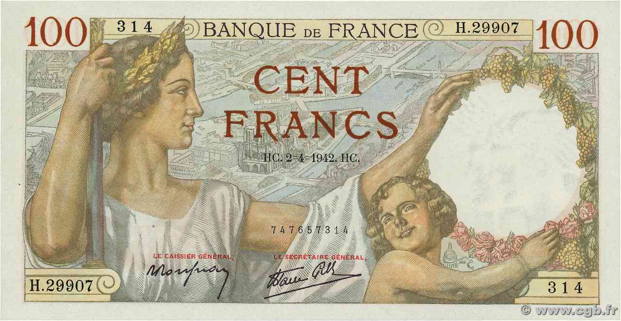100 Francs SULLY FRANCIA 1942 F.26.69 FDC