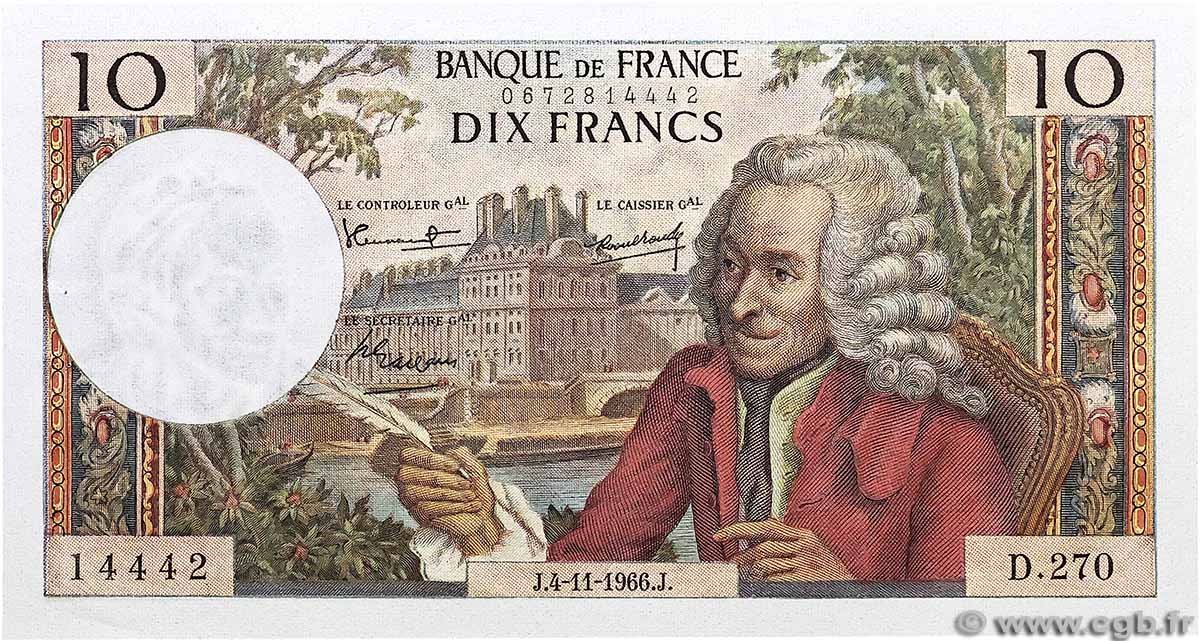 10 Francs VOLTAIRE FRANCE 1966 F.62.23 AU
