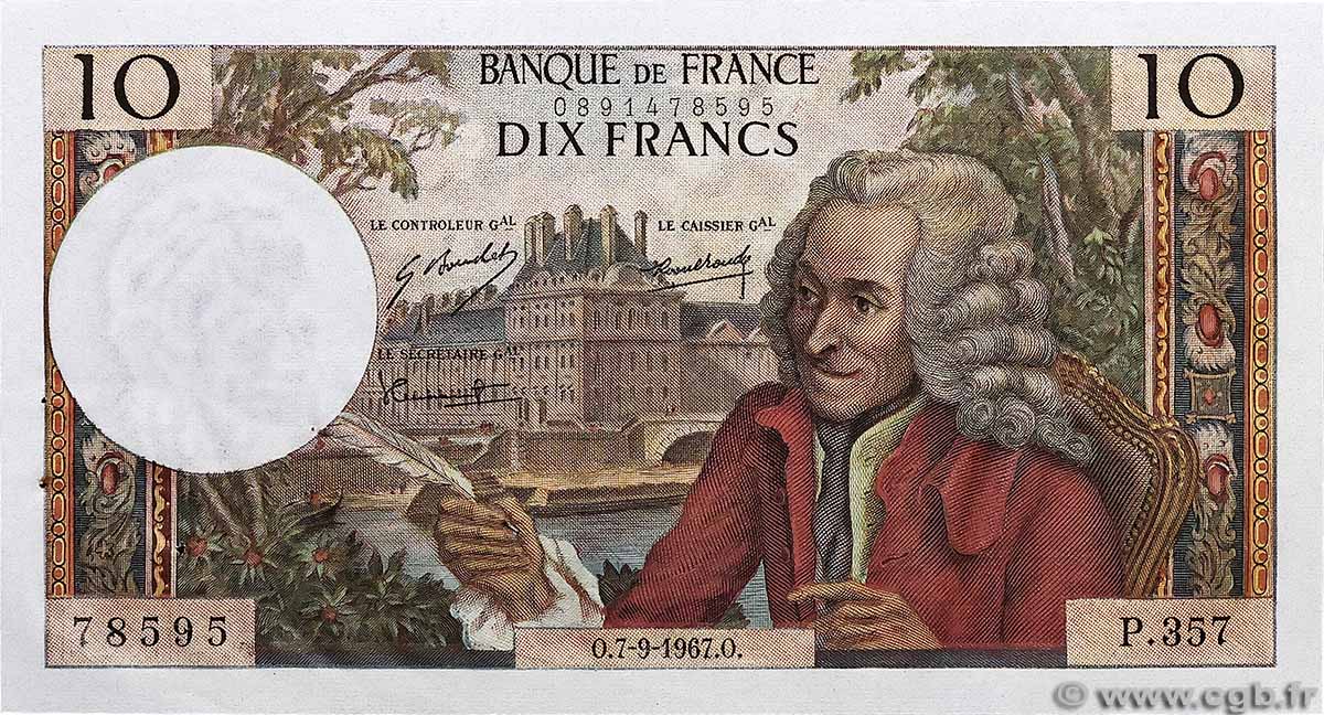 10 Francs VOLTAIRE FRANCE 1967 F.62.28 SUP+