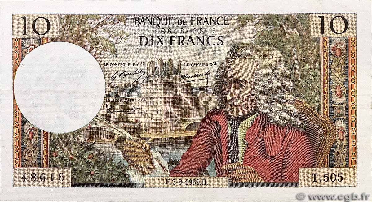 10 Francs VOLTAIRE FRANCE 1969 F.62.39 TTB