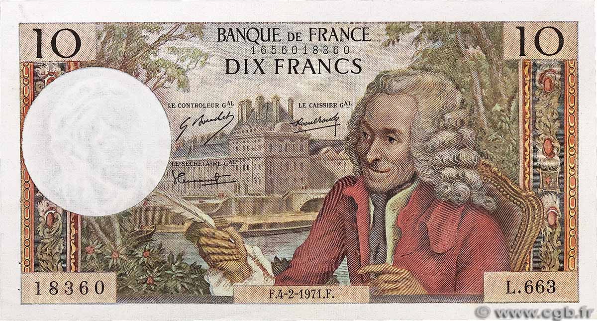 10 Francs VOLTAIRE FRANCE 1971 F.62.49 SUP+