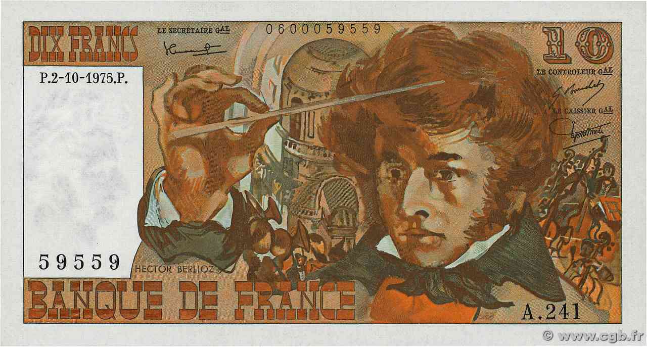 10 Francs BERLIOZ FRANCIA 1975 F.63.13 q.FDC