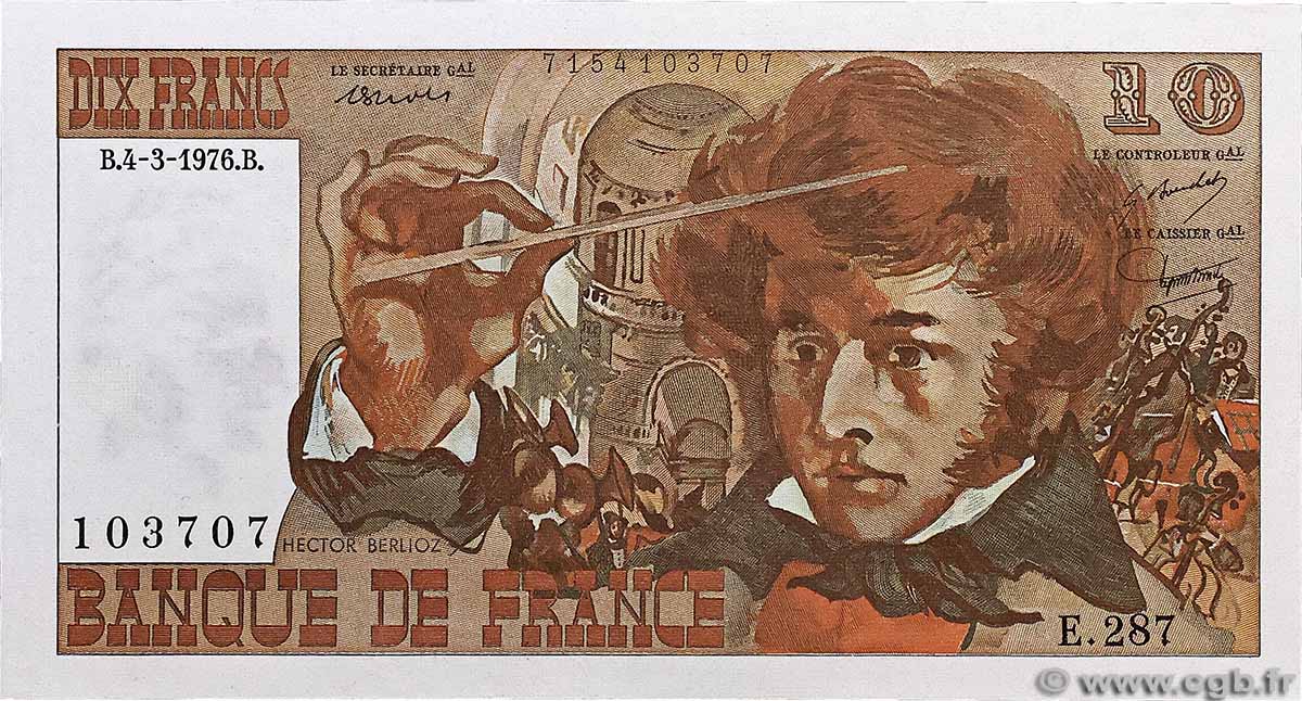 10 Francs BERLIOZ FRANCE 1976 F.63.18 UNC-