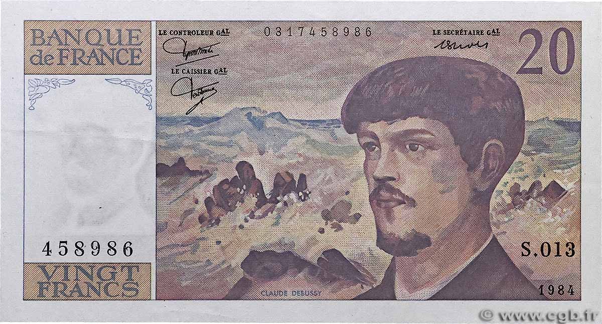 20 Francs DEBUSSY FRANKREICH 1984 F.66.05 VZ+
