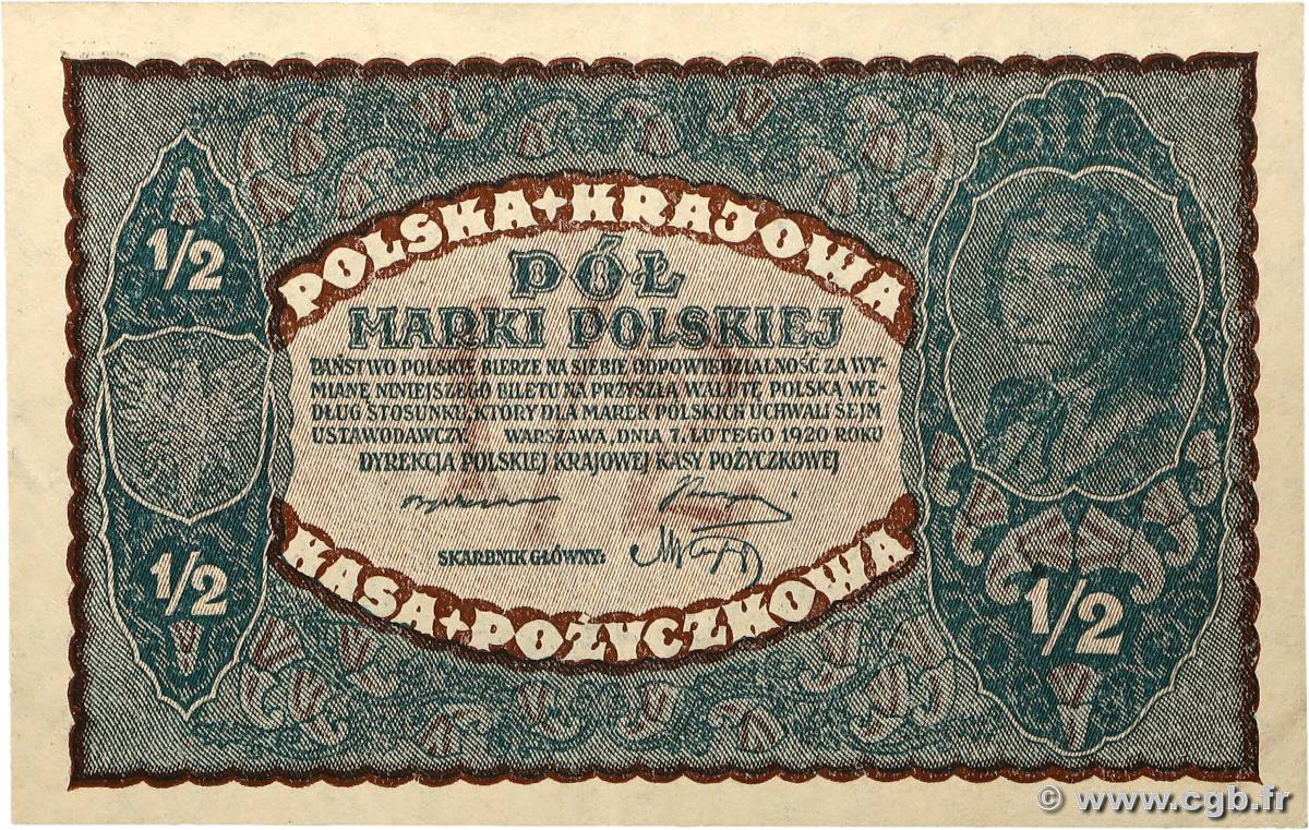 1/2 Marki POLOGNE 1920 P.030 SUP+