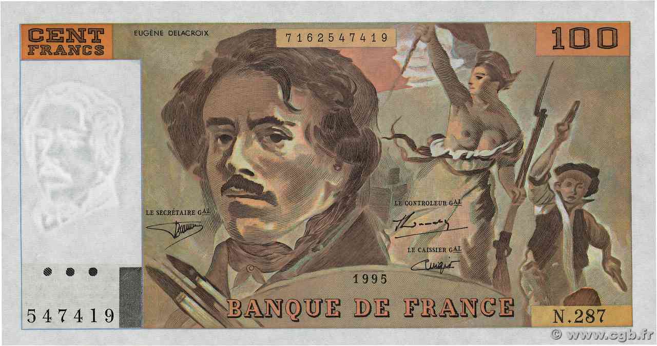 100 Francs DELACROIX 442-1 & 442-2 FRANCIA 1995 F.69ter.02c FDC