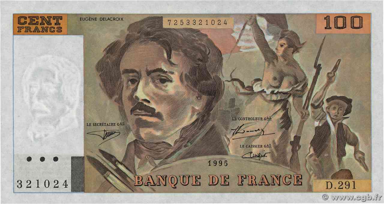 100 Francs DELACROIX 442-1 & 442-2 FRANCIA 1995 F.69ter.02c q.FDC