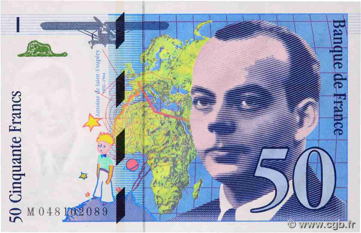 50 Francs SAINT-EXUPÉRY modifié FRANCE 1999 F.73.05 UNC