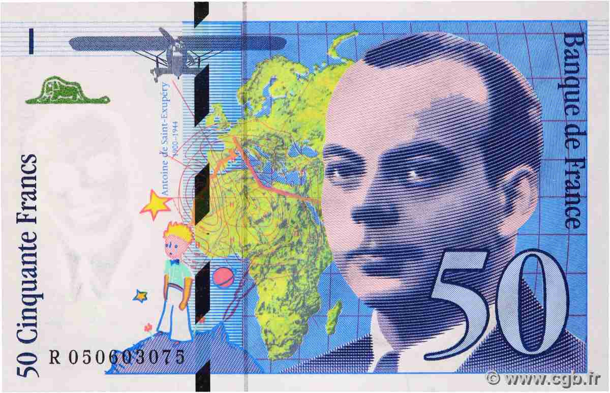 50 Francs SAINT-EXUPÉRY modifié FRANKREICH 1999 F.73.05 ST