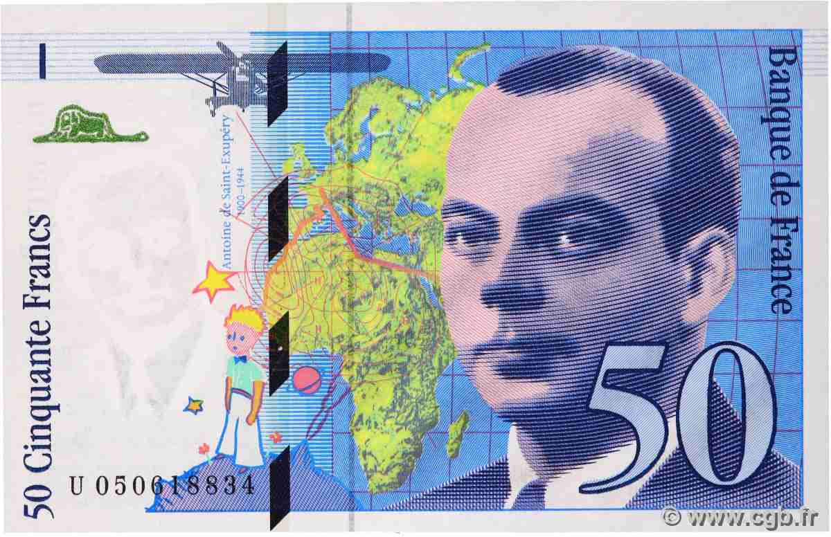 50 Francs SAINT-EXUPÉRY modifié FRANKREICH 1999 F.73.05 ST