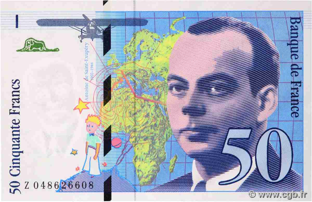 50 Francs SAINT-EXUPÉRY modifié FRANCE 1999 F.73.05 UNC