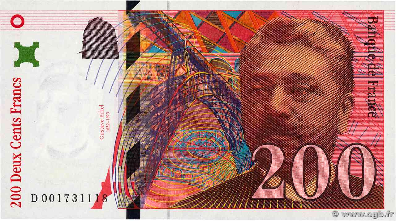 200 Francs EIFFEL FRANCIA 1995 F.75.01 q.FDC