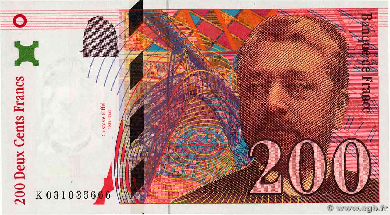 200 Francs EIFFEL FRANCIA 1996 F.75.02 FDC