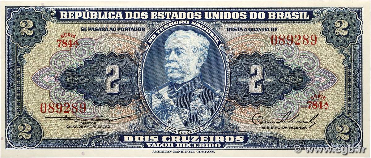 2 Cruzeiros BRÉSIL 1958 P.151a SPL