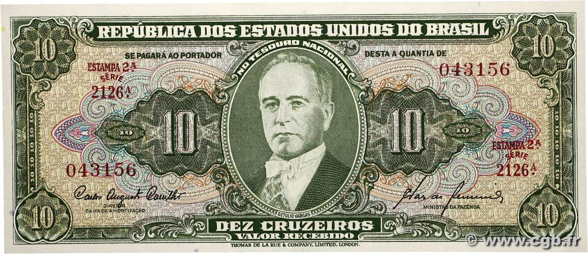 10 Cruzeiros BRÉSIL 1953 P.159f NEUF