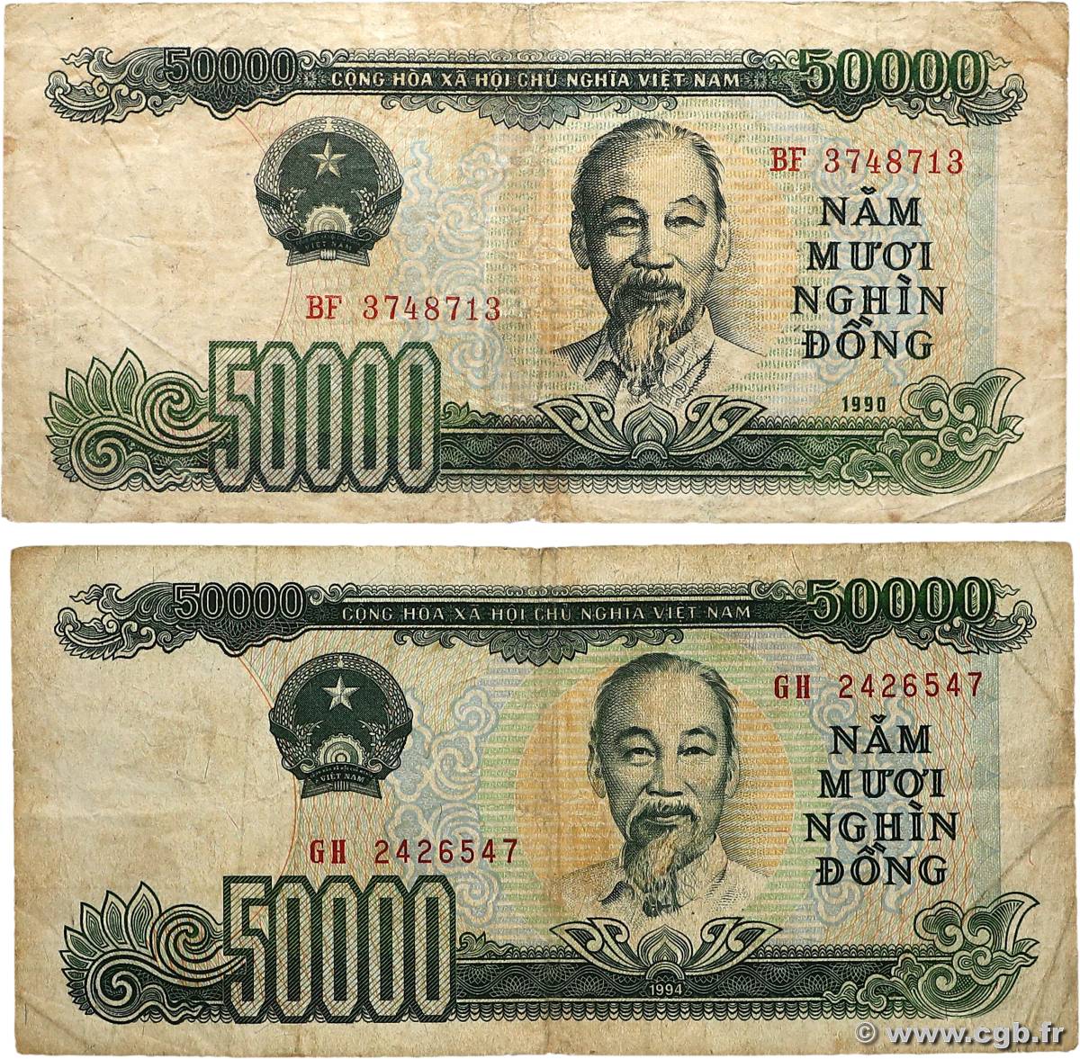 50000 Dong Lot VIET NAM 1990 P.111a TB