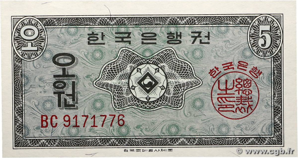 5 Won CORÉE DU SUD  1962 P.31a NEUF