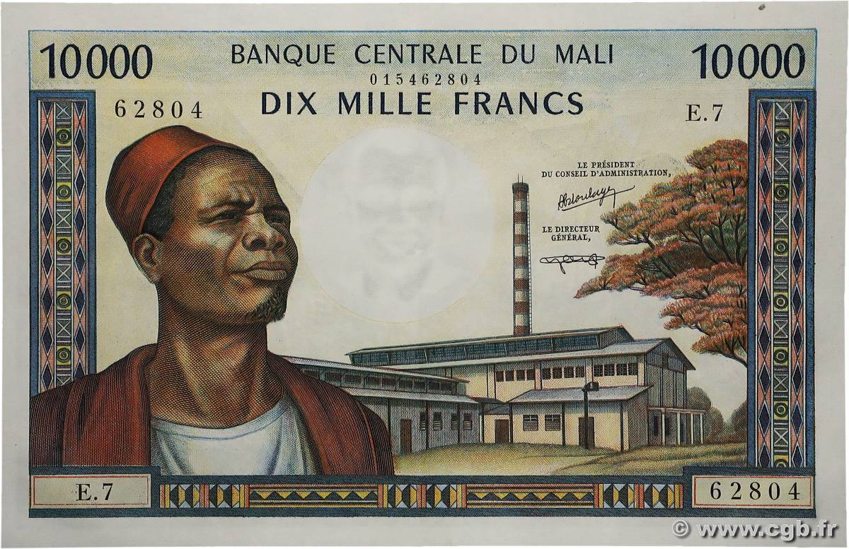 10000 Francs MALI  1973 P.15g SUP+