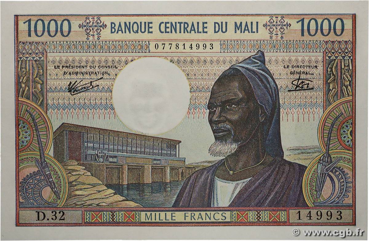 1000 Francs MALI  1970 P.13e UNC