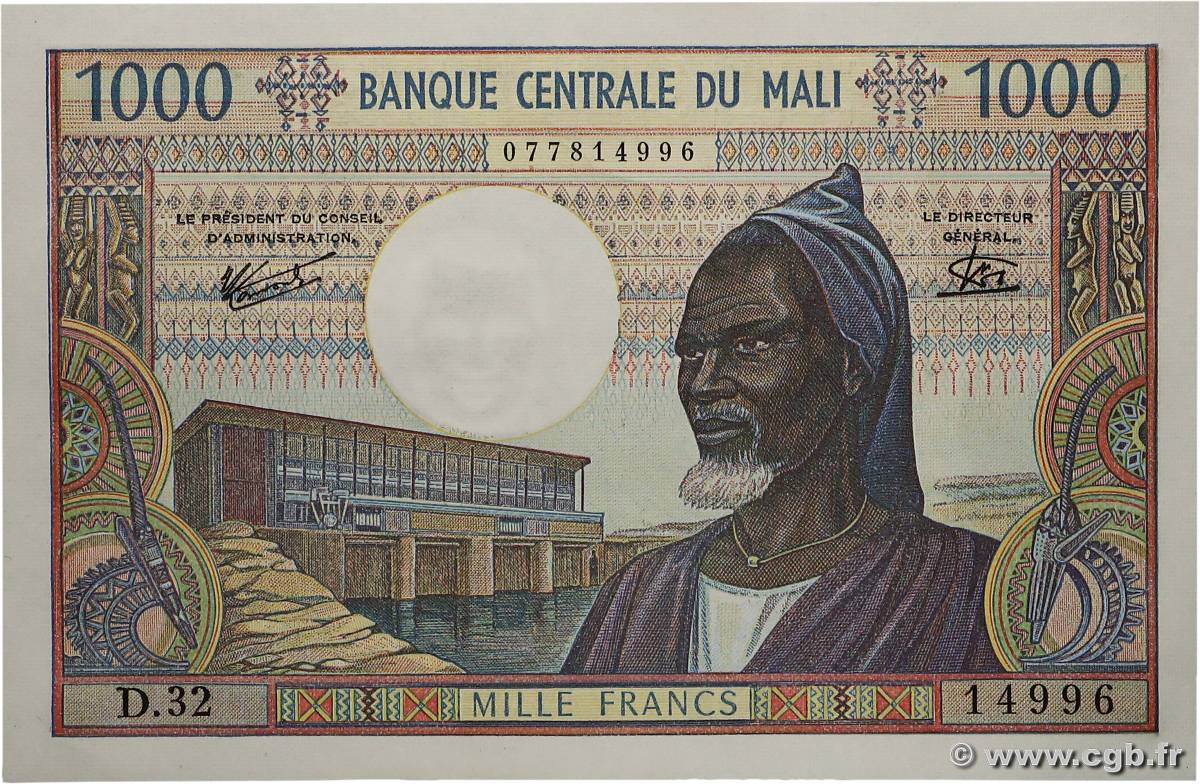 1000 Francs MALI  1970 P.13e UNC-