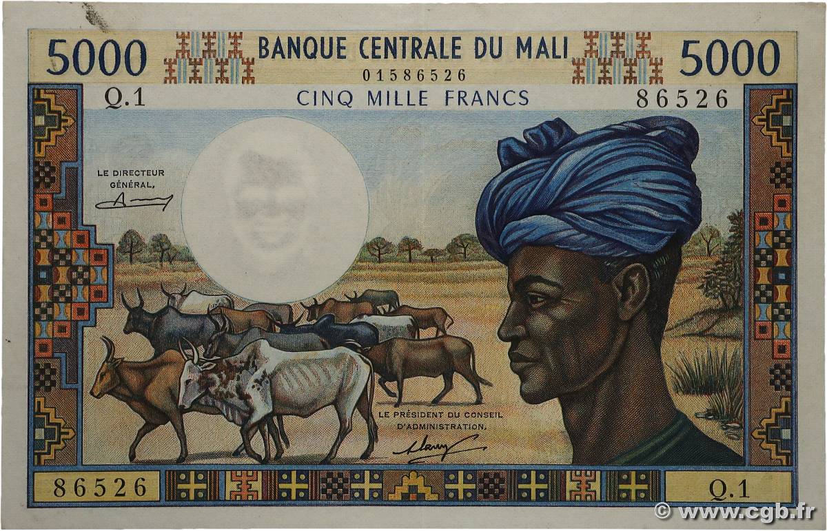 5000 Francs MALI  1973 P.14a SUP