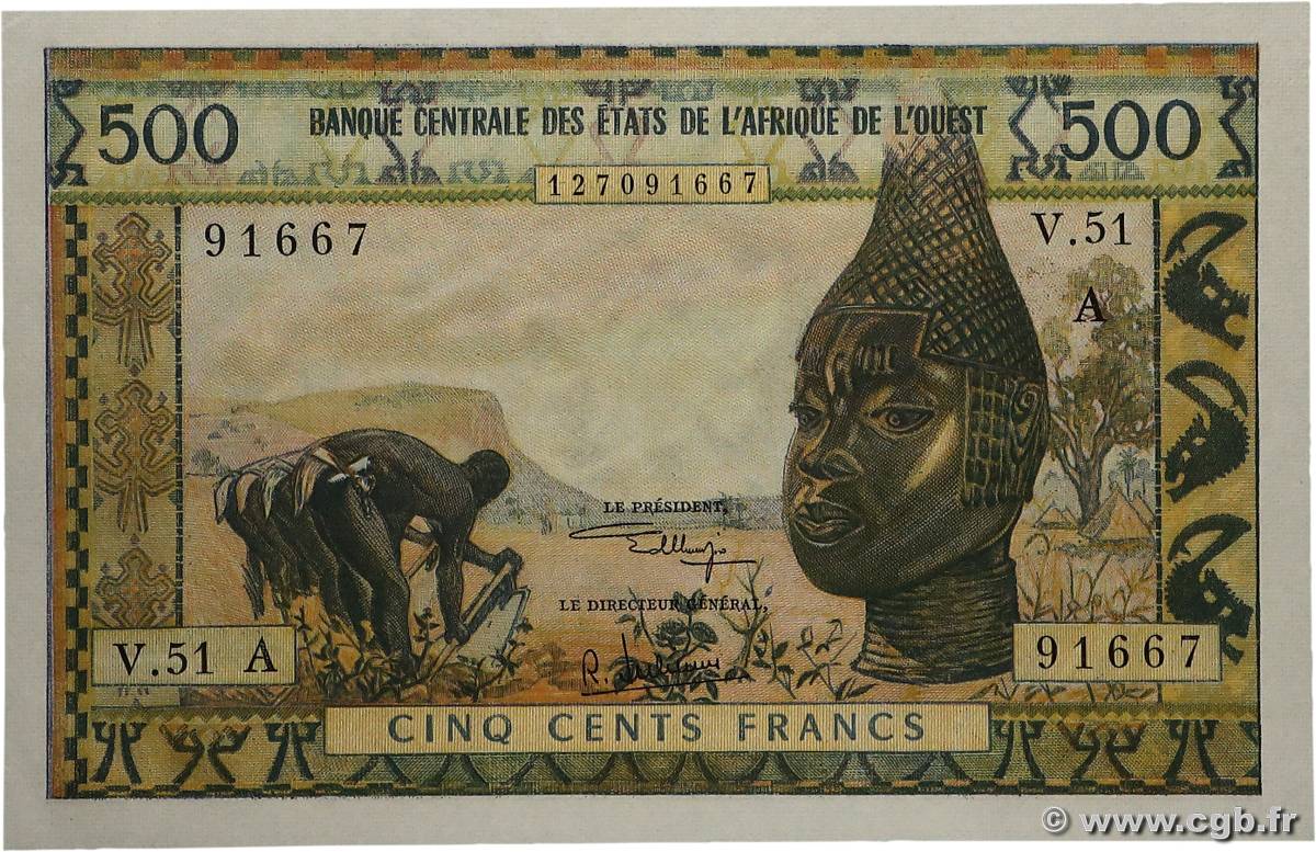 500 Francs ÉTATS DE L AFRIQUE DE L OUEST  1959 P.102Aj pr.NEUF