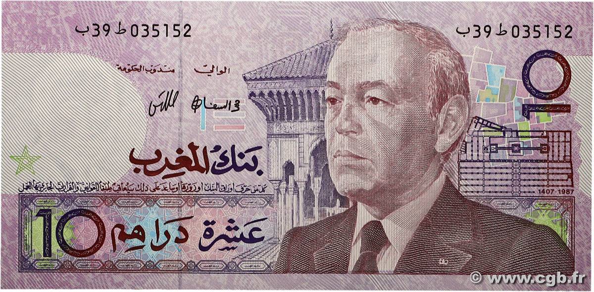 10 Dirhams MAROC 1987 P.63a SUP+