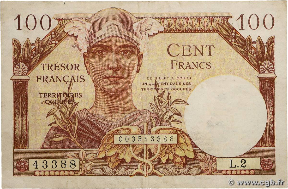 100 Francs TRÉSOR FRANÇAIS FRANCE  1947 VF.32.02 TB+