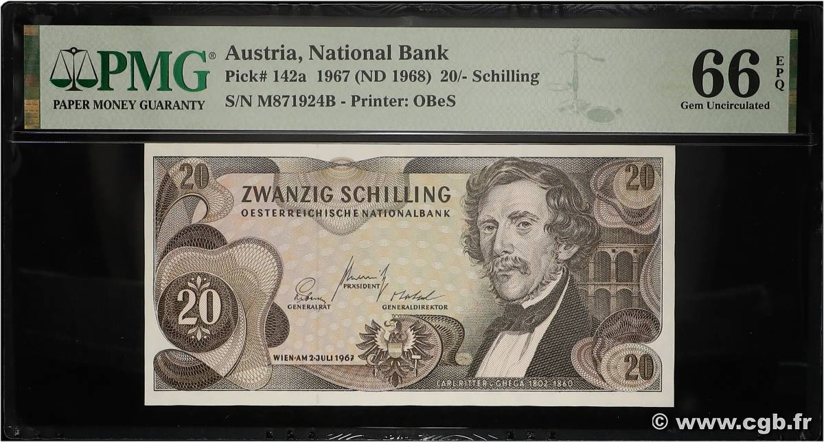 20 Schilling AUTRICHE  1967 P.142a NEUF