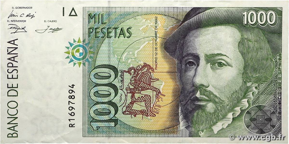 1000 Pesetas ESPAGNE 1992 P.163 TTB+