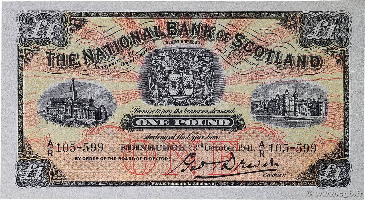 1 Pound ÉCOSSE 1941 P.258a SUP