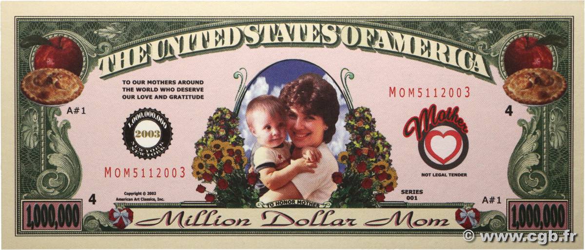 1000000 Dollars ÉTATS-UNIS D AMÉRIQUE 2003 NEUF